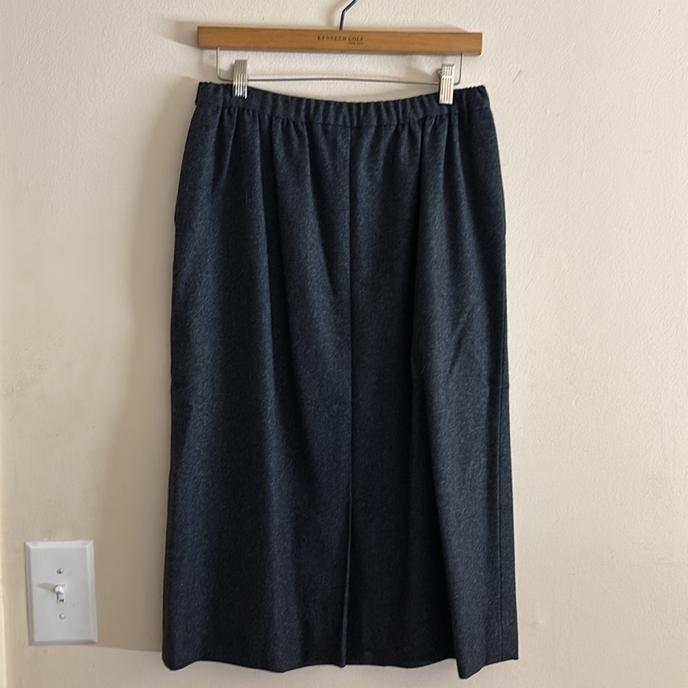 Vintage Pendleton Charcoal Gray Classic 80s Midi Skirt 100% Virgin Wool size 12‎